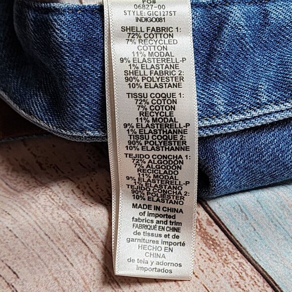 Good American Size 20 Two-Tone Denim & Brown Suede-Like Straight-Leg Jeans For W - Picture 6 of 8